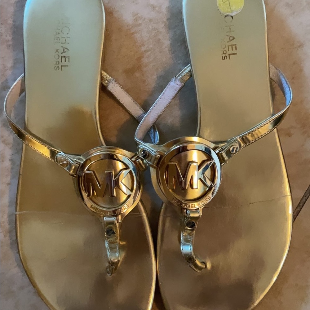 Michael Kors gold sandals